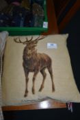 Feather Filled Scatter Cushion Featuring a Stag