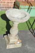 Concrete Garden Birdbath