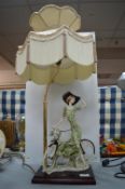 Florence Decorative Lamp Featuring a Lady on a Bicycle