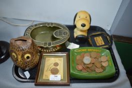 Vintage Collectibles, Moneyboxes, and Ashtrays, etc.