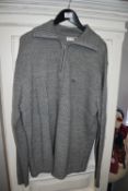 Tommy Hilfiger Grey Denim Half Zip Top Size: L