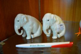Pair of Small Pottery Elephants