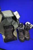 Pair of Le Chameau Leather Walking Boots Size: EU 43, UK 9, with a Pair of Waterproof Gators, and