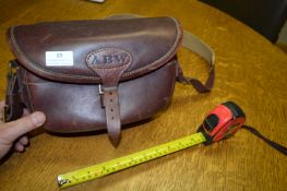 William Evan Gun & Rifle Makers of London Leather Cartridge Bag Monogramed A.B.W.