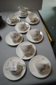 Royal Doulton Pillar Rose Pattern Cups & Saucers etc.