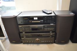 Technics Separates Audio System with Speakers, plus a Sony Minidisc Deck