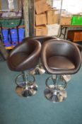 Four Vinyl Gas-Lift Barstools