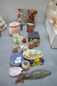 Vintage Pottery Ornaments Including Hornsea Hammonds Box