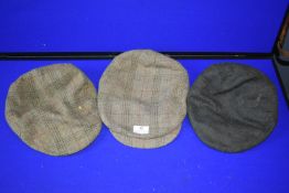 Three Tweed Flat Caps