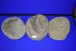 Three Tweed Flat Caps