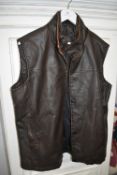 Leather Gilet with Detachable Liner Size: XL