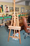 Large Wooden Artists Easel plus Oil Paints and Accessories