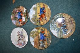 Four Danbury Mint Tractor Wall Plates plus One Other