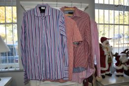 Four Assorted Gent’s Short and Long Sleeved Pink Shirts Size: 16.6”/L