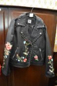 Tu Lady’s Faux Leather Embroidered Jacket