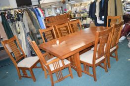 210x107cm Extending Dining Table with Six Dinners and Two Carvers