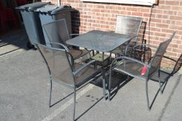 Metal Mesh Patio/Conservatory Table with Four Chai