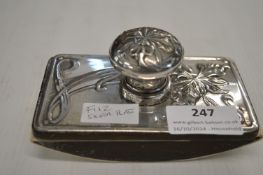 Silver Plated Blotter with Art Nouveau Flower Design