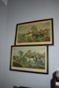 Pair of Framed Fox Hunting Scenes by Herrings “Full Cry and Breaking Cover”