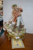 Authentic Capodimonte Figure of a Fisherman (some faults to fish and rod)