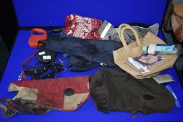 Five Assorted Dog Jackets Including Barbour, Wainwright’s, and Others, plus Dog Grooming Brush, Bag,