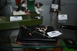 Leather Bound Business Card Holder, Stags Head Bro