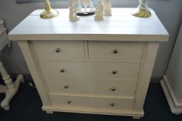 Cream Painted Two over Three Chest of Drawers