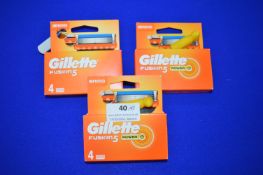3x Gilette Fusion 5 Blades 4pk