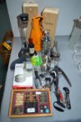 Drinking Items Including Wine Servers Coolers, Corkscrews, etc.
