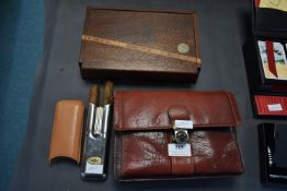 Dalvey Cigar Case, Wooden Cigar Box, and a Italian