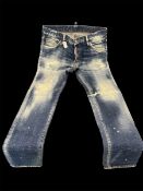 D Squared 2 Distressed Paint Effect Denim Jeans 48cm Waist