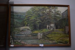 Oil on Board Riverscape by P. Edmondson 1969