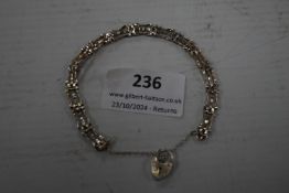 925 Sterling Silver Gate Chain Bracelet