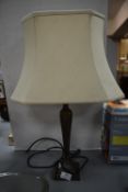 Brass Table Lamp with Cream Shade