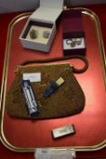 Lady's Beaded Purse, Costume Jewellery, and Sterli