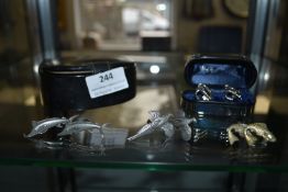 Four Pairs of Pewter and White Metal Chain & Shoot