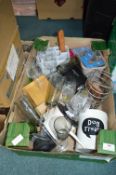 Assorted Kitchenware, Glassware, and Storage Canis