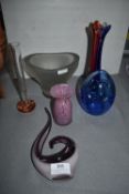 Murano Coloured Glass Vases etc.