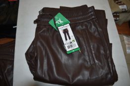 *Hilary Radley Lady’s Brown Faux Leather Trousers Size: XL