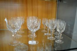 Cut Glass Lead Crystal Wine & Sherry Glasses