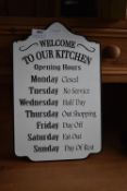 Welcome to Our Kitchen Sign