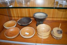 Six Turned Wooden Bowls plus Coasters