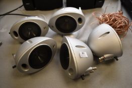 Five Kef Surround Sound Speakers