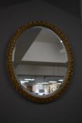 Gilt Framed Bevelled Edge Oval Mirror