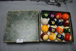 Vintage Pool Ball Set