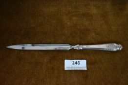 Hallmarked Sterling Silver Letter Opener with Ster