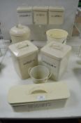 Cream Painted Metal Kitchen Storage Canisters
