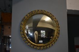 Circular Gilt Framed Convex Mirror