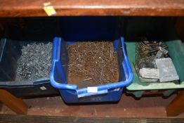 Contents of Shelf to Include Assorted nails and Screws