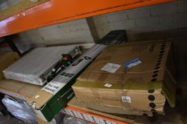 *Contents of Shelf to Include Strimmers, Radiator, Parasol Bases, etc.